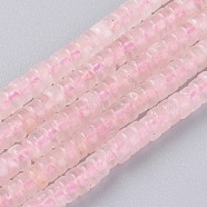 Natural Rose Quartz Beads Strands, Heishi Beads, Flat Round/Disc, 4.5x2.5mm, Hole: 0.8mm, about 160pcs/Strand, 15.7 inch(40cm)(G-L528-11)