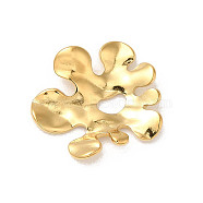 Manual Polishing 304 Stainless Steel Beads, Flower, Real 18K Gold Plated, 16x14x1.5mm, Hole: 4mm(STAS-P335-18G)