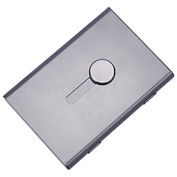 Aluminum Business Card Holder Case, Hand-push Type, Rectangle, Matte Gunmetal Color, 68x97x12mm(AJEW-WH0162-29MG)