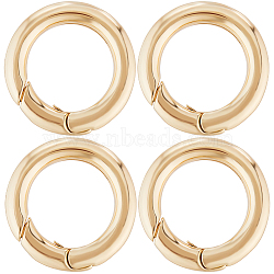 5Pcs Brass Spring Gate Rings, Donut, Nickel Free, Real 18K Gold Plated, 23x4mm, Inner Diameter: 15mm(KK-BBC0012-51)