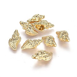 Tibetan Style Alloy Pendants, Ocean Theme, Lead Free & Nickel Free & Cadmium Free, Conch, Real 14K Gold Plated, 21x12x8mm, Hole: 1.6mm(TIBEP-A040-008G-NR)