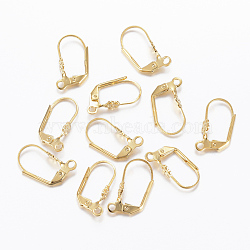 304 Stainless Steel Leverback Earring Findings, with Loop, Golden, 19x10.5x5mm, Hole: 1.6~2mm(X-STAS-H558-32G)