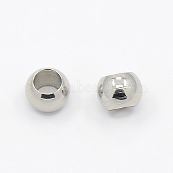 304 Stainless Steel Smooth Spacer Beads, Rondelle, Stainless Steel Color, 5x3mm, Hole: 3mm(X-STAS-M006-02)