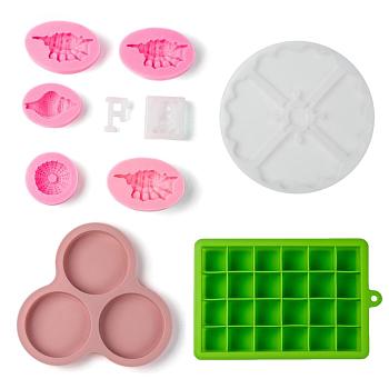 DIY Silicone Molds, Resin Casting Molds, For UV Resin, Epoxy Resin Jewelry Making, Mixed Shapes, Mixed Color, 40~254.5x35~276x2~77mm, Inner Diameter: 8~150mm