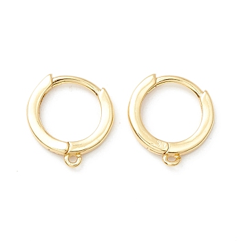 Rack Plating Brass Hoop Earring Findings, Cadmium Free & Nickel Free & Lead Free, Long-Lasting Plated, Real 18K Gold Plated, 11x10mm, Hole: 0.7mm, Pin: 0.7mm