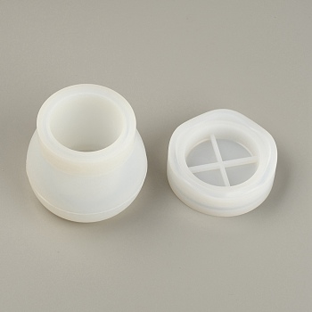 Bottle Silicone Molds, Resin Casting Molds, For UV Resin, Epoxy Resin Craft Making, White, 75~84x26~70mm, Inner Diameter: 57~61mm, 2pcs/set