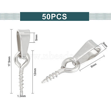 50Pcs 304 Stainless Steel Screw Eye Peg Bails(STAS-UN0052-87B)-3