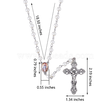 5Pcs Rosary Bead Necklace(NJEW-SW00017)-7