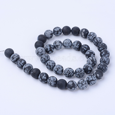 Chapelets de perles de flocon de neige en obsidienne naturelle(X-G-Q462-6mm-10)-2