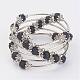 Five Loops Wrap Lava Rock Beads Bracelets(BJEW-JB02920)-1