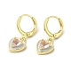 Heart Real 18K Gold Plated Brass Dangle Leverback Earrings(EJEW-L268-025G-03)-1