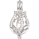 1Pc Rhodium Plated 925 Sterling Silver Empty Bead Cage Pendants(STER-BBC0005-69A)-1