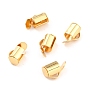 304 Stainless Steel Slide On End Clasp Tubes, Slider End Caps, Real 18K Gold Plated, 8.5x5.5x4mm, Hole: 2x1mm, Inner Diameter: 3mm