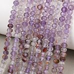 Natural Purple Phantom Quartz Purple Lodolite Quartz Beads Strands, Faceted, Rondelle, 4x3mm, Hole: 0.7mm, about 138pcs/strand, 14.88''(37.8cm)(G-B175-A22-3x4mm)