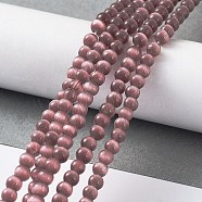 Cat Eye Beads Strands, Round, Rosy Brown, 4mm, Hole: 0.7mm, about 100~105pcs/strand, 14.37~14.69 inch(36.5~37.3cm)(CE-F022-4mm-13)