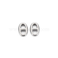 304 Stainless Steel Connector Charms, Oval, Stainless Steel Color, 10x6.5x2mm, Hole: 2.5mm(STAS-N097-168P)