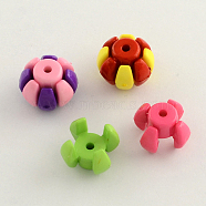 Opaque Acrylic Combined Beads, Interlocking Beads, Mixed Color, 13x13x11mm, Hole: 2mm, about 570pcs/500g(SACR-Q099-M62)