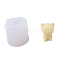Bear DIY Candle Silicone Molds, for Scented Candle Making, White, 3.6x3.6cm(PW-WG79528-01)