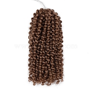 Marlybob Crochet Hair, Jerry Curly Hair Extensions, Synthetic Braiding Hair, Low Temperature Heat Resistant Fiber, Dark Brown, 8 inch(20.3cm), 120strands/pc(OHAR-G005-04C)