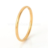 201 Stainless Steel Plain Band Rings, Real 18K Gold Plated, US Size 7 1/4(17.5mm)(X-RJEW-G107-1.5mm-7-G)