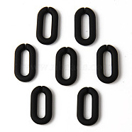 Rubberized Style Acrylic Linking Rings, Quick Link Connectors, For Cable Chains Making, Oval, Black, 20x11x3mm, Inner Diameter: 13.5x4mm(OACR-N011-004B)