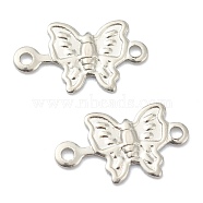 304 Stainless Steel Links Connectors, Butterfly, Stainless Steel Color, 6.5x11.5x0.5mm, Hole: 1mm(STAS-H157-11P)