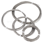 BENECREAT 4Roll 304 Stainless Steel Wire, Plastic Coated, Stainless Steel Color, 1~2mm, about 32.81 Feet(10m)/roll(TWIR-BC0001-39)