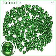 K9 Glass, Imitation Austrian Crystal Beads, Grade AAA, Faceted, Rondelle, Green, 4x3mm, Hole: 0.7~0.9mm(SWAR-F068-3x4mm-15)