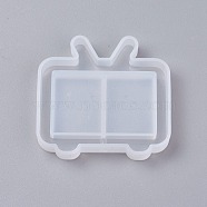 Shaker Mold, DIY Quicksand Jewelry Silicone Molds, Resin Casting Molds, For UV Resin, Epoxy Resin Jewelry Making, Television, White, 50x52x8mm, Inner Size: 48x50mm(X-DIY-G007-17)