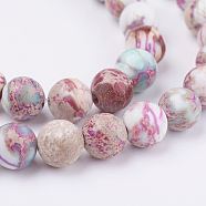 Natural Imperial Jasper Beads Strands, Dyed, Round, Plum, 8.5mm, Hole: 1mm, about 48pcs/strand, 15.35 inch(39cm)(X-G-E358-8m-01)