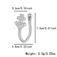 925 Sterling Silver Pave Clear Cubic Zirconia Nose Rings, Halloween Nose Cuffs, Fashion Jewelry, Silver, Anchor & Helm, 13x8mm(IM7825-16)