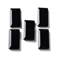 Natural Obsidian Pendants, Faceted Rectangle Charms, 25x13x4~4.5mm, Hole: 1mm(G-G063-01G)