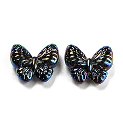 Acrylic Opaque Beads, AB Color, Butterfly, Black, 22x26x9.5mm, Hole: 1.8mm(MACR-K353-01B)