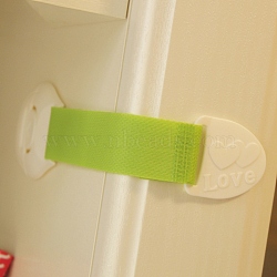 ABS Baby Proofing Child Safety Locks, with Webbing, No Screws, Drawer Clasp, Lime, 210x50mm(AJEW-WH0223-17C)