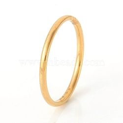 201 Stainless Steel Plain Band Rings, Real 18K Gold Plated, US Size 7 1/4(17.5mm)(X-RJEW-G107-1.5mm-7-G)