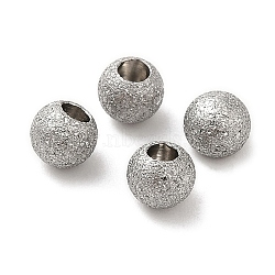 Tarnish Resistant 304 Stainless Steel Cord End, End Caps, Textured Round, Stainless Steel Color, 4mm, Hole: 1.6mm(STAS-A085-03B-P)