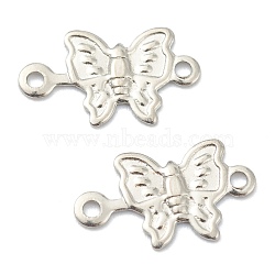 Tarnish Resistant 304 Stainless Steel Links Connectors, Butterfly, Stainless Steel Color, 6.5x11.5x0.5mm, Hole: 1mm(STAS-H157-11P)