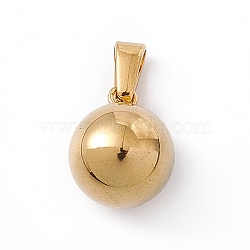 PVD Vacuum Plating 201 Stainless Steel Pendants, Round Charms, Golden, 14.5x12mm, Hole: 3x7mm(STAS-G284-13A-G)