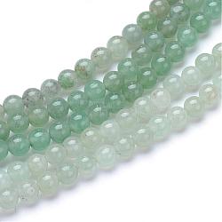 Natural Green Aventurine Bead Strands, Round, 8mm, Hole: 1mm, about 47pcs/strand, 15.2 inch(G-R412-15-8mm)