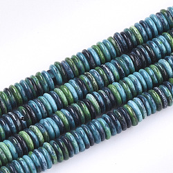 Natural Agate Beads Strands, Dyed, Flat Round/Disc, Green, 4x1mm, Hole: 0.8mm, about 300~308pcs/strand, 15.7 inch(G-T115-03B)