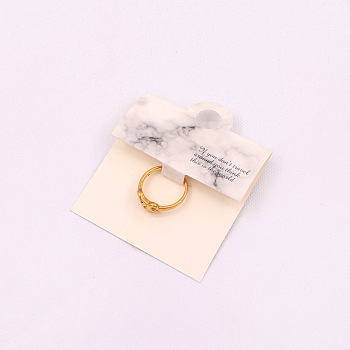 Folding Paper Ring Display Cards, Jewelry Display Card for Ring Packaging, Light Grey, 10x6cm