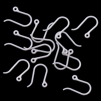 Plastic Earring Hooks, Ear Wire, with Horizontal Loop, WhiteSmoke, 11x9x0.6mm, 22 Gauge, Hole: 0.9mm