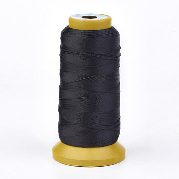Polyester Thread, for Custom Woven Jewelry Making, Black, 1mm, about 230m/roll
