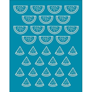 Silk Screen Printing Stencil, for Painting on Wood, DIY Decoration T-Shirt Fabric, Watermelon Pattern, 100x127mm