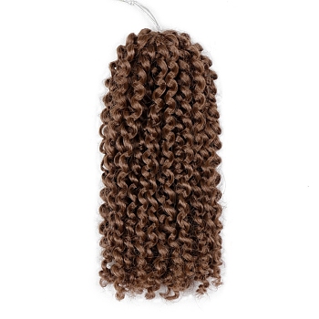 Marlybob Crochet Hair, Jerry Curly Hair Extensions, Synthetic Braiding Hair, Low Temperature Heat Resistant Fiber, Dark Brown, 8 inch(20.3cm), 120strands/pc