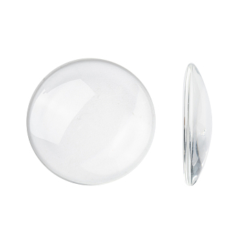 Transparent Glass Cabochons, Half Round/Dome, Clear, 34.5~36x7.5mm