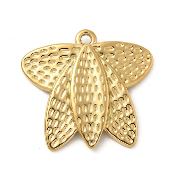 304 Stainless Steel Pendants, Cicada Charm, Golden, 22.5x24x3mm, Hole: 1.6mm