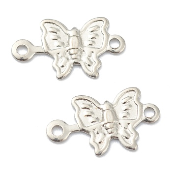 304 Stainless Steel Links Connectors, Butterfly, Stainless Steel Color, 6.5x11.5x0.5mm, Hole: 1mm
