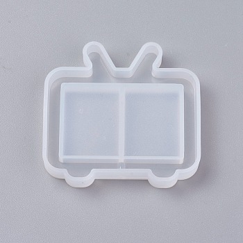 Shaker Mold, DIY Quicksand Jewelry Silicone Molds, Resin Casting Molds, For UV Resin, Epoxy Resin Jewelry Making, Television, White, 50x52x8mm, Inner Size: 48x50mm