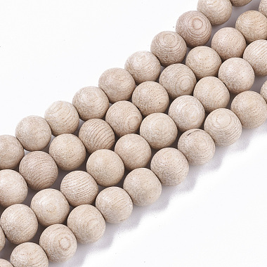 9mm AntiqueWhite Round Wood Beads